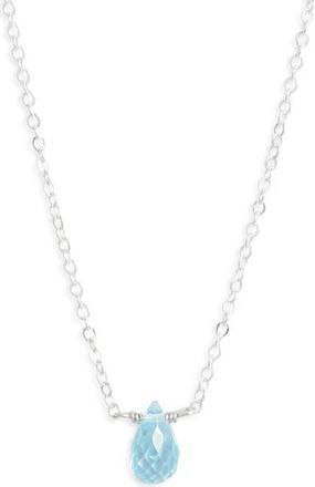 Nashelle Birthstone Pendant Necklace in Sterling Silver at Nordstrom, Size 16