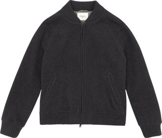 Circolo 1901 Black Textured Ribbed Zip-Up Jacket
