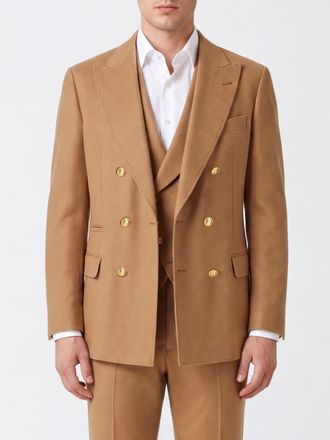 Brunello Cucinelli Double-Breasted Blazer in Pure Camel Wool