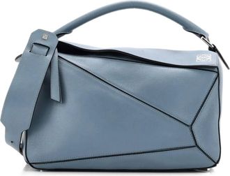 Loewe Puzzle Bag Leather Medium shoulder bag - Blu