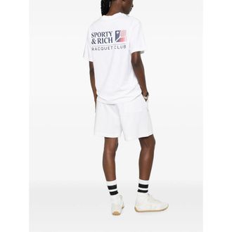 Sporty & Rich Logo-Print Cotton T-Shirt - White