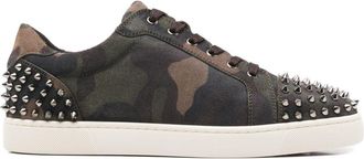 Christian Louboutin Mens Seavaste Leather Sneakers - Dark Grey - Size EU 40