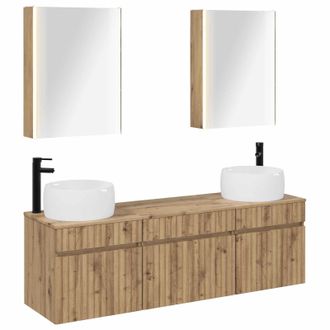 vidaXL Juego De Muebles De Ba&ntilde;o 5 Pcs Roble Artesanal Vidaxl