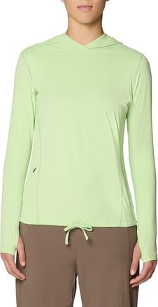 Mountain Hardwear Crater Lake Long Sleeve UPF 50+ Hooded T-Shirt in Frozen In Lime at Nordstrom, Size X-Large