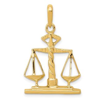 Diamond2Deal 14k Yellow Gold Scales of Justice Pendant