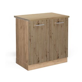 Vicco Armario Bajo Para Fregadero R-line, Roble Artesanal, 80 Cm, Et Roble