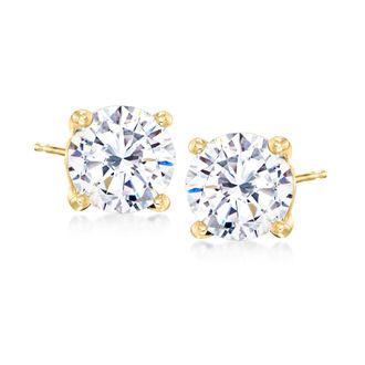 Ross-Simons CZ Stud Earrings in 14kt Yellow Gold