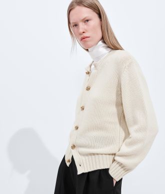 Bottega Veneta Cashmere Cardigan - Beige - Women - S