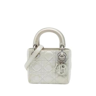 Dior Pre-owned Lady Dior Handbag - Dames - Vintage Handtas - Grijs - ONE Size - Leer - Vintage