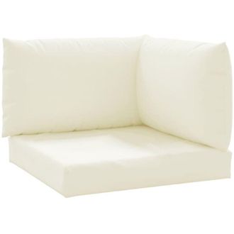 vidaXL Cojines Para Palets 3 Unidades Tela Oxford Blanco Crema Vidaxl