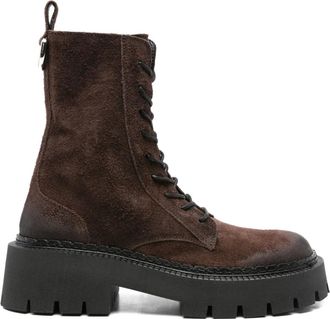 Vic Matié 50 mm veterlaarzen met plateauzool - Bruin