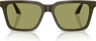 Emporio Armani 55mm Square Sunglasses in Shiny Opal Green/Bordeaux at Nordstrom