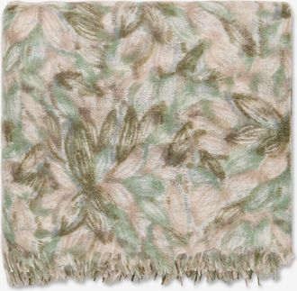 Hemisphere Rechteckige Stola aus bedrucktem Blätter-Jacquard Notti