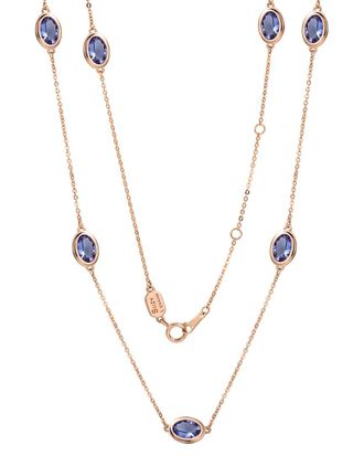 Suzy Levian 14K Rose Gold 1.00 Ct. Tw. Tanzanite Station Necklace