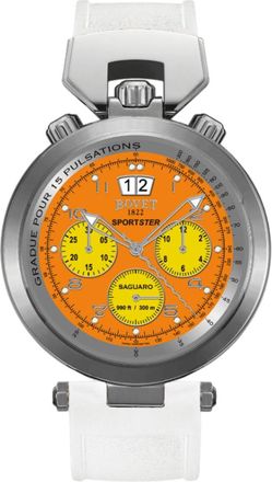 Bovet Sportster Saguaro Chronograph Orange Dial Leather Strap Mens Watch SP0482