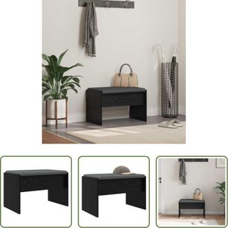 vidaXL vidaXL Panca con cuscino - Panca per ingresso con cuscino Rovere Nero 63 x 38 x 40 cm