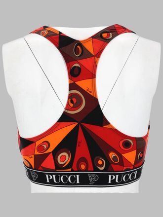 Emilio Pucci Printed Elastane Bra Top - Orange