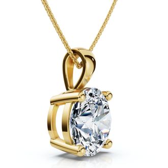 Pompeii3 Certified 2.30Ct Diamond Solitaire Pendant 14k Gold 18 Necklace Lab Grown