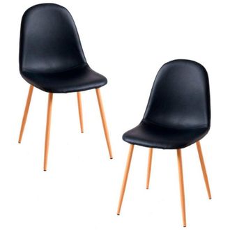 Regalos Miguel Regalos Miguel - Packs Sillas Comedor - Pack 2 Sillas Teok Polipiel - Negro