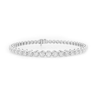 Grown Brilliance 5.0 Carat Round Cut Lab Grown Diamond Tennis Bracelet in 14K White Gold, G Color, SI Clarity, Gift box Included