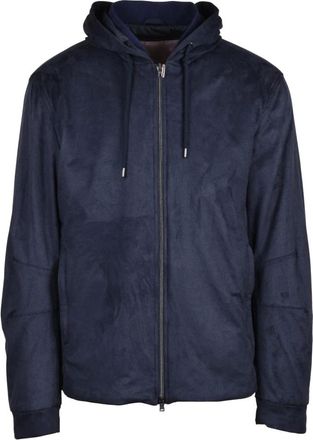 Herno Jassen, Heren, Blauw, M, Polyester, Giubbotto Effetto Velluto
