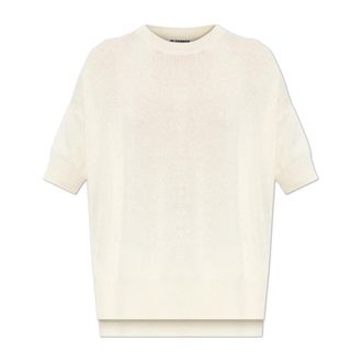 Jil Sander Cashmere Knitwear, female, Beige, Size: XS Loose-fit Cashmere Top