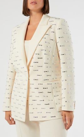 Marina Rinaldi Mescmalto Rhinestone Detail Jacket in Light Yellow at Nordstrom, Size 16 W