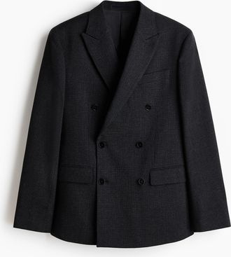 H&M Zweireihiges Jackett aus Wollmix in Regular Fit - Blue