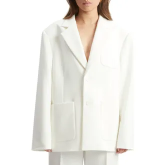 Bardot Halia Oversize Blazer in Orchid White at Nordstrom, Size X-Small