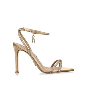 Steve Madden Womens Satin Juniper Bronze Heels - Size UK 7