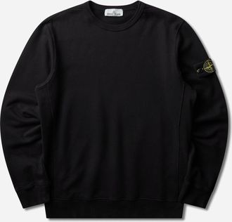 Stone Island Men s Organic Cotton Fleece Crewneck Sweatshirt Black