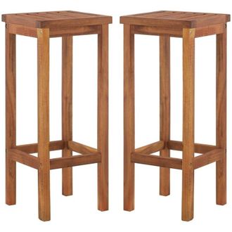 vidaXL vidaXL Bar Chairs 2 pcs Solid Acacia Wood
