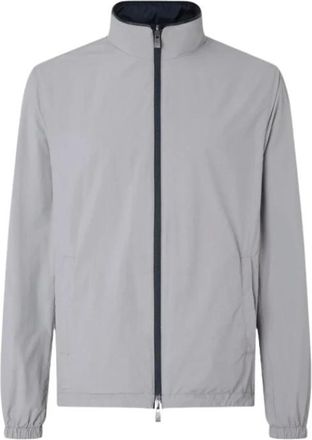 Corneliani Omkeerbaar Ritsjack - Heren - Zomerjassen - Blauw - 2XL - Katoen - Jassen