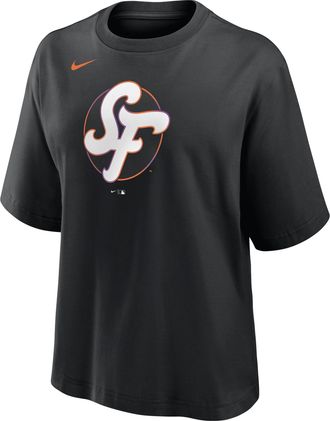 Nike San Francisco Giants City Connect Boxy Nike Womens MLB T-Shirt in Black | 01CM00AGIA-V0A