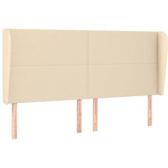 vidaXL Cabecero Con Orejas De Tela Color Crema 203x23x118/128 Cm Vidaxl