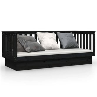 Berkfield Home Day Bed Black 75x190 cm Solid Wood Pine