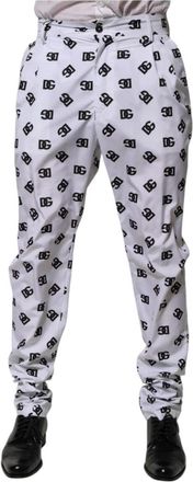 Dolce & Gabbana Logo Katoen Skinny Denim Broek - Dames - Slim Fit Broeken - Wit - M - Katoen - Broeken