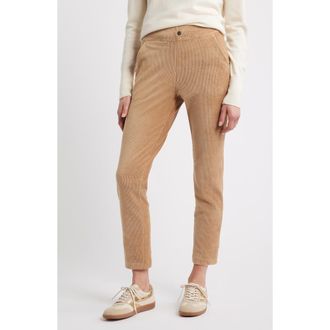Hue High Waist Corded Knit Straight Leg Pants in Tigers Eye at Nordstrom, Size X-Large