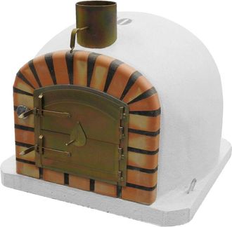 Movelar Horno De Le&ntilde;a Exterior De Obra Vulcano Blanco 80x80x63 Cm Sin Aislamiento Horno De Obra Para Jard&iacute;n, Terraza O Patio - Ref: 7001/1 - Movelar