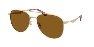 Coach HC7190 CDP40 Polarized 900583 Mens Sunglasses Gold Size 58