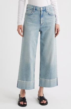 Rag & Bone Andi High Waist Raw Cuffed Ankle Wide Leg Jeans in Bloomfield at Nordstrom Rack, Size 31