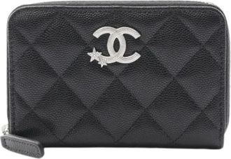 Chanel Pre-owned Wallets, female, Black, Size: ONE SIZE Pre-owned Leather Wallet