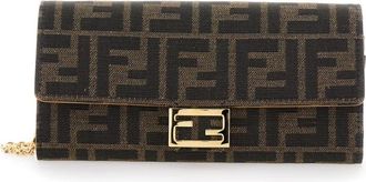 Fendi Cross Body Bags, female, Brown, Size: ONE SIZE Continental With Chain