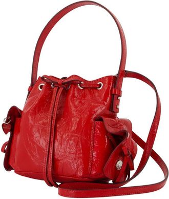 Acne Studios Womens Multipocket Goatskin Crossbody Bag Red