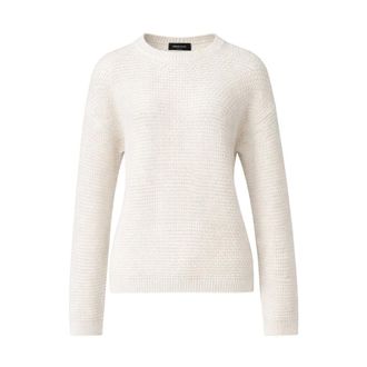 Fabiana Filippi Knitted Construction Round Neck Long Sleeves - female - Fabiana Filippi - Round-neck Knitwear - White - XS - Knitwear