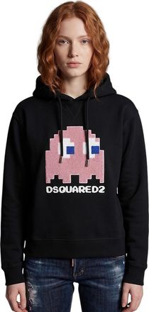 Dsquared2 Black Graphic Hood Sweatshirt