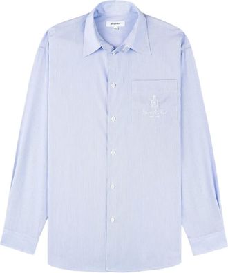 Sporty & Rich Camicia a righe con ricamo - Blu
