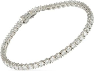 Luxury Bazaar Bracciale tennis in oro bianco 14 carati con diamanti - Argento