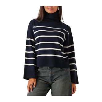 Selected Truien & Vesten, Dames, Blauw, M, Wol, Navy Knit Roll Neck Sweater