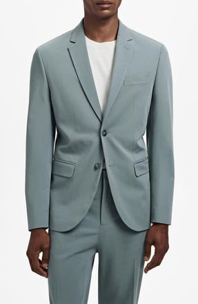 Mango Slim Fit Suit Jacket in Aqua Green at Nordstrom, Size 40